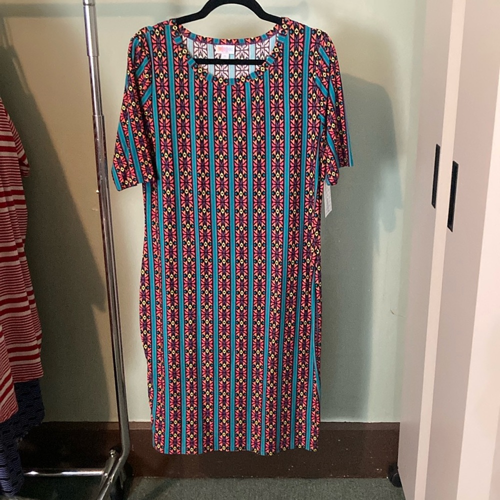 Lularoe xl multi colored Julia dress